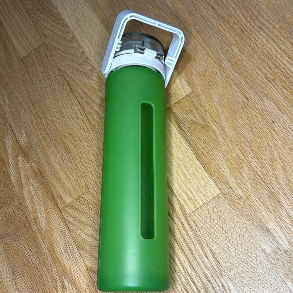 Starbucks | Glass Tumbler 2010 w/ Rubber Sleeve 16oz Flip Up Lid Carrying Handle - Picture 3 of 4